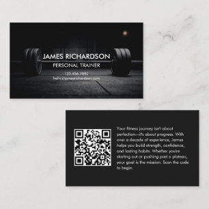 Moderner Hantel-Foto-Personal-Trainer-QR-Code Visitenkarte