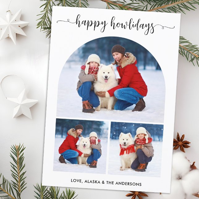 Moderner Happy Howlidays Weihnachtsweihnachtsliege Feiertagskarte (Von Creator hochgeladen)