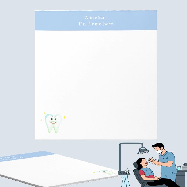 Moderner Happy Tooth Simple Dentist Notizblock (Von Creator hochgeladen)
