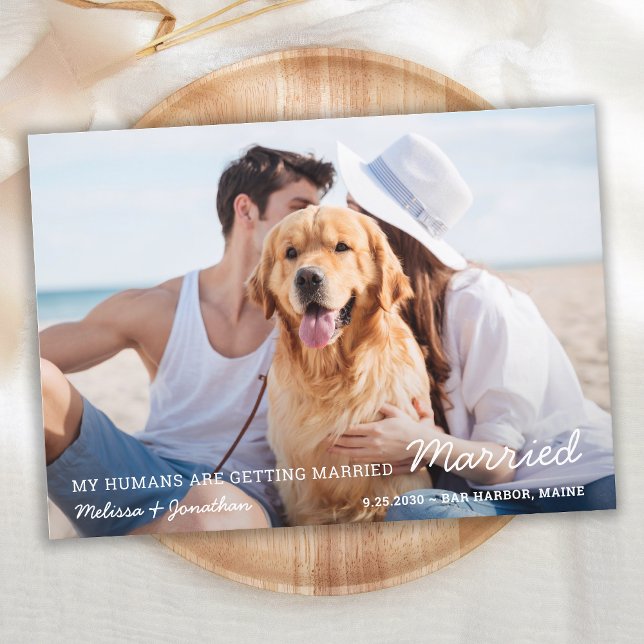 Moderner Haustier-Hochzeitshund-Foto-Hund Save The Date (Von Creator hochgeladen)