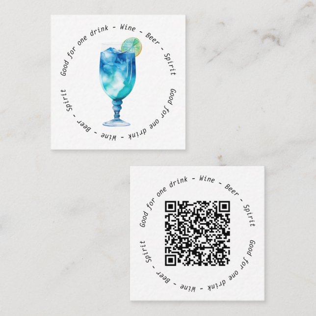 Moderner Hawaiischer QR Corporate Event Drink Guts Quadratische Visitenkarte (Vorne/Hinten)