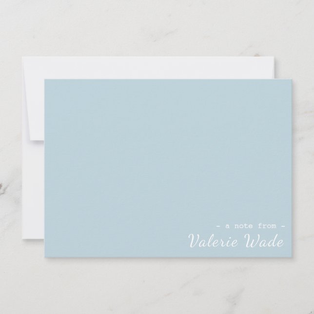 Moderner hellblauer und weißer Individuelle Name Mitteilungskarte (Vorderseite)