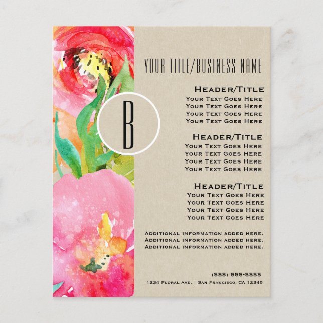 Moderner, heller, blumenreicher Flyer (Vorne)