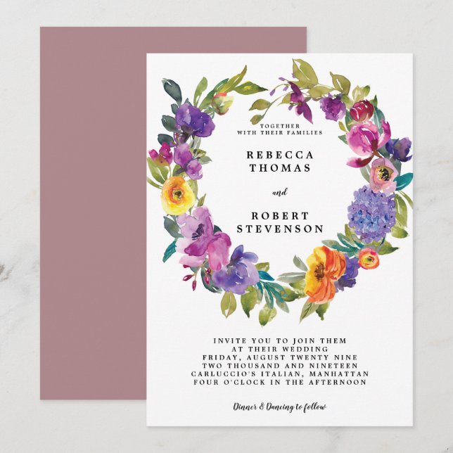 Moderner, heller Hochzeitswettbewerb Einladung (Vorne/Hinten)