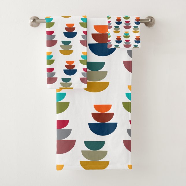 Moderner heller Minimalismus der Mitte des Jahrhun Badhandtuch Set (Insitu)