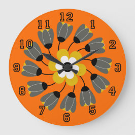 Moderner, heller Orangenrundwirbel Große Wanduhr
