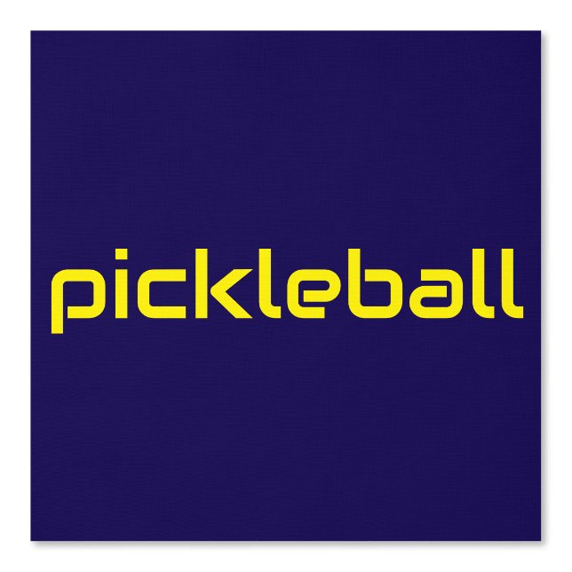 Moderner, hellgelber PICKLEBALL-Text auf Navy Blue Tapete (Vorderseite)