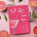 Moderner hellrosa Cocktail 30. Geburtstag Einladung<br><div class="desc">Moderne Einladung zum 30. Geburtstag mit eleganter Typografie und minimalistischem Design in hellrosa Farbe</div>
