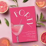 Moderner hellrosa Cocktail 40. Geburtstag Einladung<br><div class="desc">Moderne 40. Geburtstagseinladung mit eleganter Typografie und minimalistischem Design in hellrosa Farbe</div>