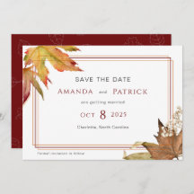 Moderner Herbst verlässt Gartenhochzeit