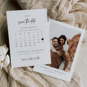 Moderner Herz Speichern Sie das Datum Kalender Fot Save The Date