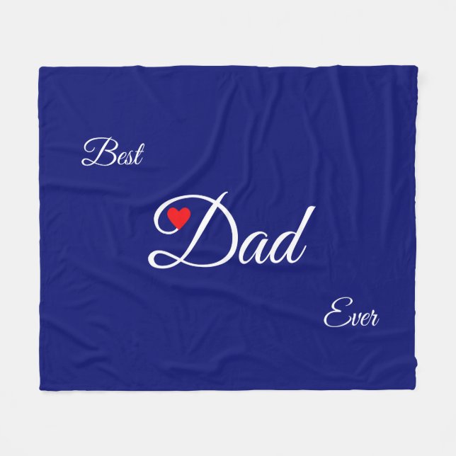Moderner Herz-Vater für Royal Blue Fleecedecke (Vorderseite (Horizontal))