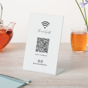 Moderner Herz-Wifi-QR-Code Social Media Schild