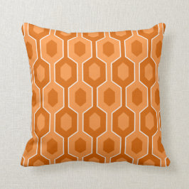 Moderner Hexagon-Entwurf, Orange und Weiß Kissen