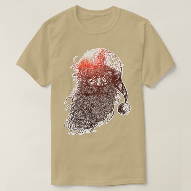 Moderner Hipster Santa Claus Sonnenbrille 2 T-Shirt (Design vorne)