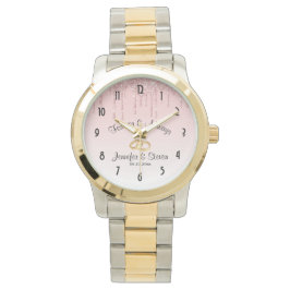 Moderner Hochzeitrosa Dripping-Glitzer Armbanduhr