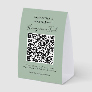 Moderner Hochzeits-Flitterwochen-Fonds QR-Code-Spe Tischaufsteller