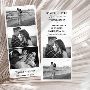 Moderner Hochzeits-Fotobooth-Streifenrahmen Save The Date