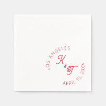 Moderner Hochzeitscocktail Napkin