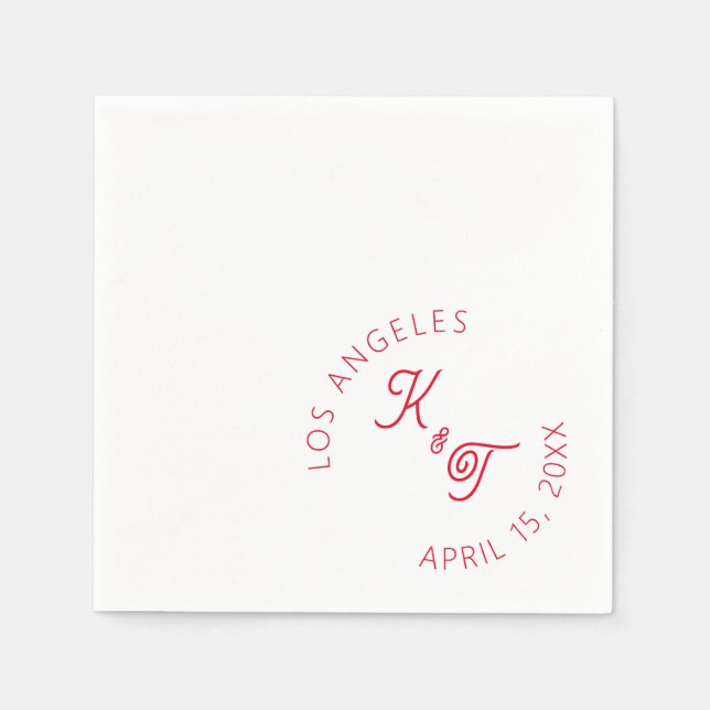 Moderner Hochzeitscocktail Napkin Serviette (Vorderseite)