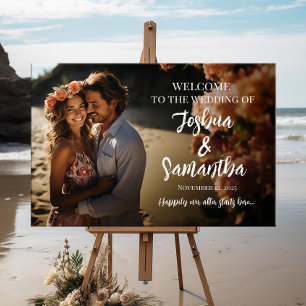 Moderner Hochzeitsempfang für Kalligraphie-Foto Poster