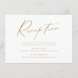 Moderner Hochzeitsempfang mit moderner Schrift Begleitkarte