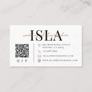 Moderner Hochzeitsfotograf QR-Code Visitenkarte
