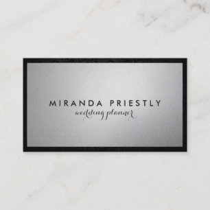 Moderner Hochzeitsplaner für Black and Silver Foil Visitenkarte