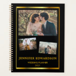 Moderner Hochzeitsplaner für Schwarzes Foto Planer<br><div class="desc">Erstellen Sie Ihre eigene stilvolle Schwarz-Gold Foto Collage,  beruflich 2021 Planner.
Fügen Sie Ihre eigenen Fotos und Texte hinzu und erstellen Sie einen sehr persönlichen und einzigartigen Planer.</div>