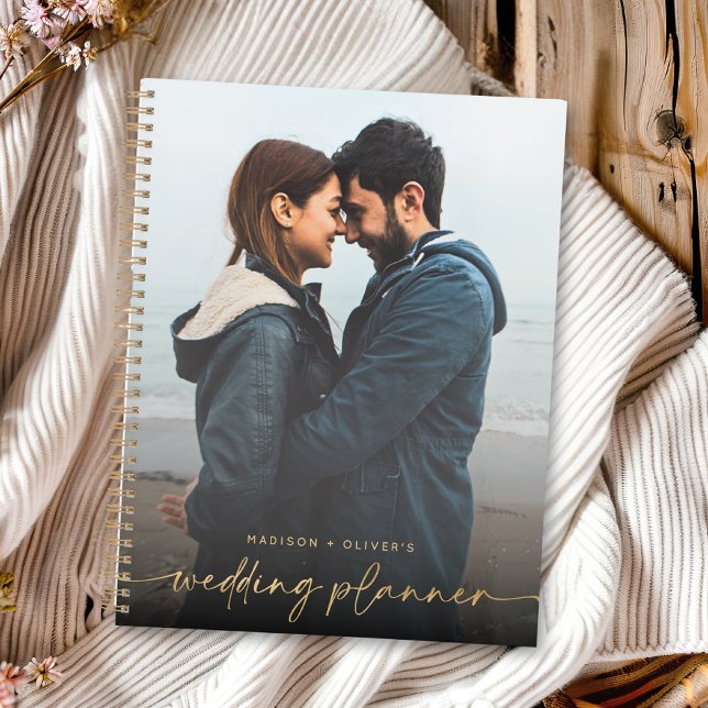 Moderner Hochzeitsplaner Gold Glitzer Calligraphy Planer (Von Creator hochgeladen)