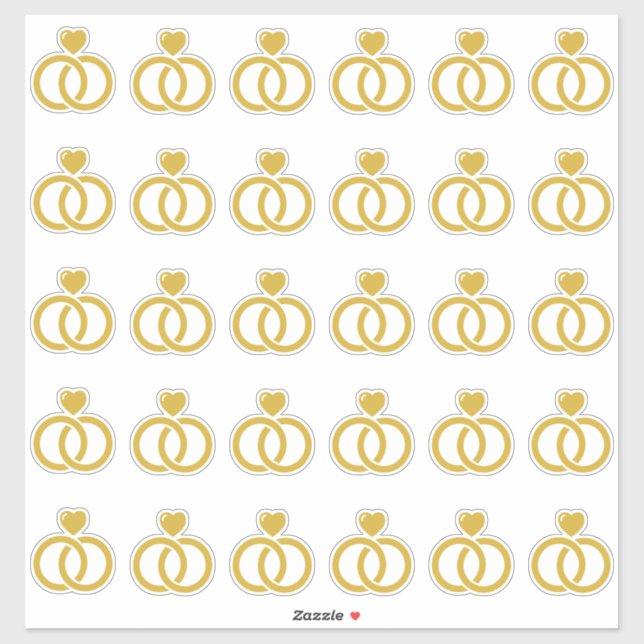 Moderner Hochzeitsring Kiss Cut Aufkleber (Blatt)