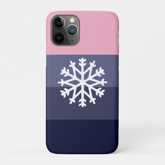 Moderner Holiday Snowflake Lila rosa Farbblock Case-Mate iPhone Hülle (Rückseite)