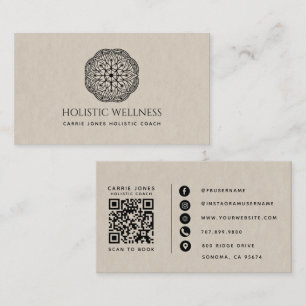 Moderner Holistischer Wellness Coach Neutral Visitenkarte