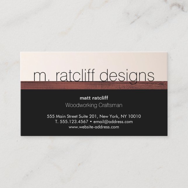 Moderner Holzarbeiter Holzschnitzer Visitenkarte (Vorderseite)