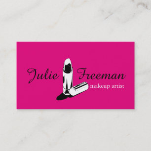 Moderner Hot Pink Black Makeup Artist Salon Visitenkarte