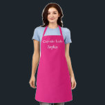 Moderner Hot-Pink-Individuelle Name Schürze<br><div class="desc">Moderne Hot Pink Individuelle Name Lebensmittel Süßes Desserts Snack Liebe Lebensmittel wir Liebe. Individuelle Name Schürze Geschenk für Freunde und Familie.</div>