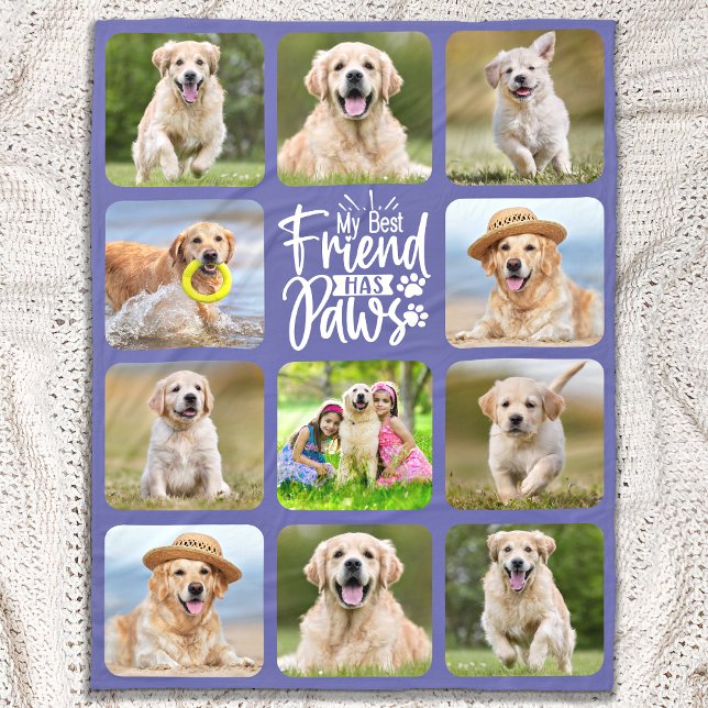 Moderner Hund Lover Bester Freund Pet FotoCollage Fleecedecke (Von Creator hochgeladen)