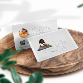 Moderner Illustrierter Podcast Foto QR Code Visitenkarte