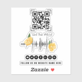 Moderner Illustrierter Podcast-QR-Code Aufkleber
