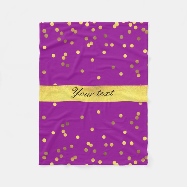Moderner Imitat-GoldfolieConfetti lila Fleecedecke (Vorderseite)