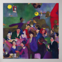 Moderner Impressionist ein überfüllter Bar
