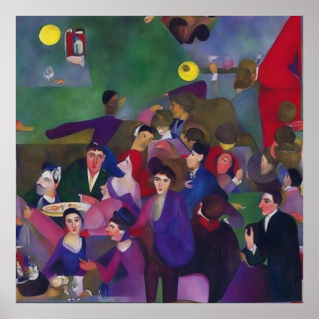 Moderner Impressionist ein überfüllter Bar Poster (Vorne)