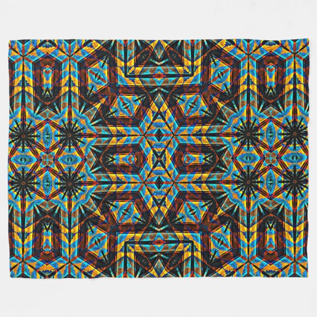 Moderner Indianer 18 Fleecedecke (Vorderseite (Horizontal))