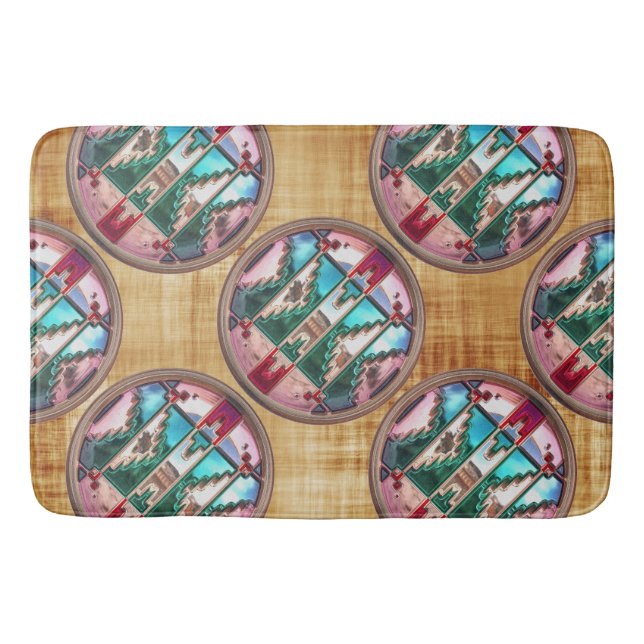 Moderner Indianerstaat 15 Bath Mat Badematte (Vorderseite)