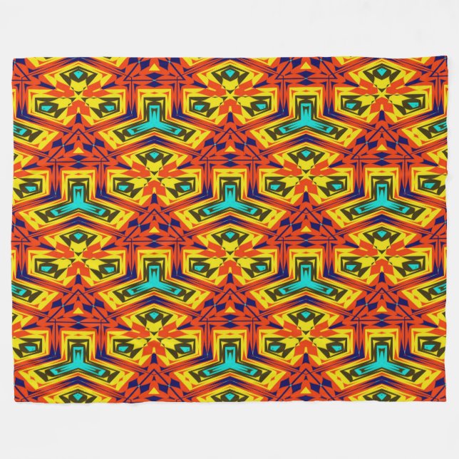 Moderner Indianerstaat 28 Fleecedecke (Vorderseite (Horizontal))