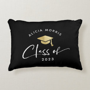 Moderner Individuelle Name Abschluss Trendy Script Dekokissen