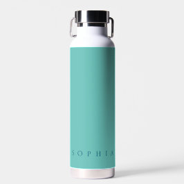Moderner Individuelle Name Aquamarin und blau Trinkflasche