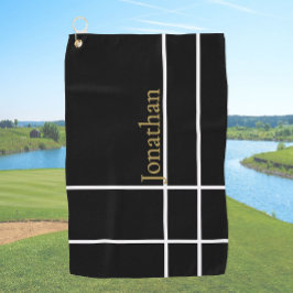 Moderner individuelle Name aus schwarzem Gold Golfhandtuch
