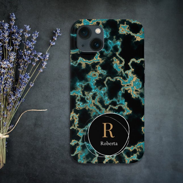 Moderner Individuelle Name aus schwarzem Marmor Mo Case-Mate iPhone Hülle (Von Creator hochgeladen)