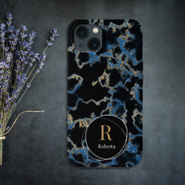 Moderner Individuelle Name aus schwarzem Marmor Mo Case-Mate iPhone Hülle